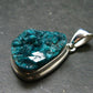 Dioptase Crystal Silver Pendant from Congo - 8.22 Grams - 1.4"