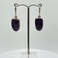 Charoite & Sterling Silver Oval Drop Earrings - 9.68 Grams