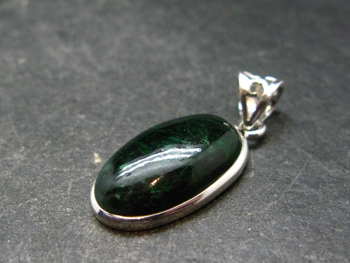 Extremely Rare Natural Maw Sit Sit Crystal Silver Pendant from Myanmar - 1.3" - 4.0 Grams