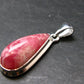 Rhodochrosite Silver Plated Pendant From Argentina - 1.4" - 6.73 Grams