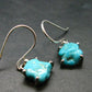Nice Raw Natural Turquoise Sterling Silver Earrings from Mexico - 1.96 Grams