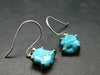 Nice Raw Natural Turquoise Sterling Silver Earrings from Mexico - 1.96 Grams