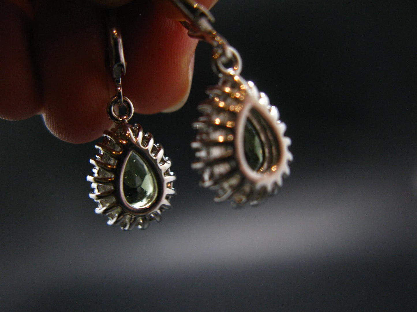 Moldavite Tektite Silver Earrings from Czech Republic - 4.0 Grams