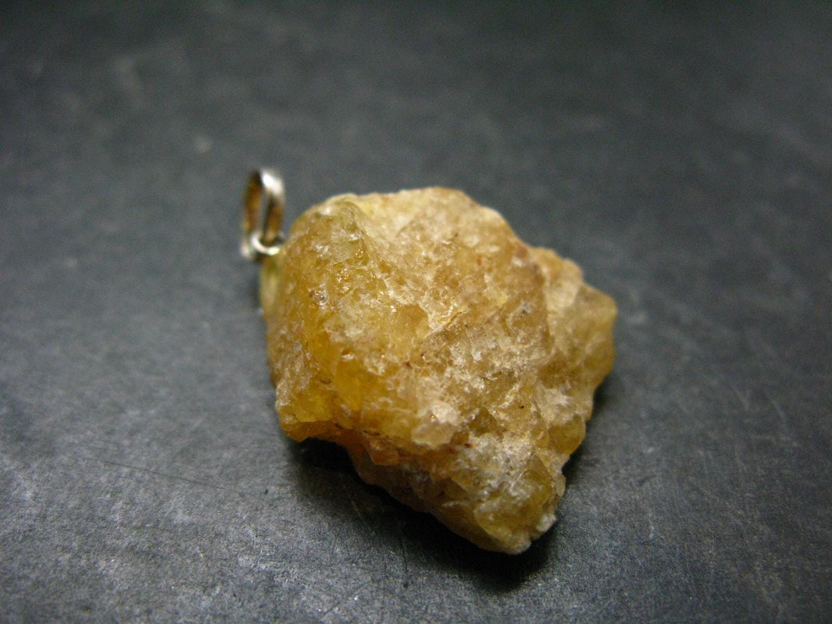 Heliodor (Yellow Beryl) Crystal Silver Pendant From Brazil - 1.4" - 10.37 Grams