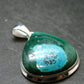 Malachite And Chrysocola Silver Plated Pendant from Congo - 1.4" - 8.0 Grams