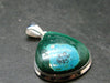 Malachite And Chrysocola Silver Plated Pendant from Congo - 1.4" - 8.0 Grams