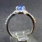 Gem Terminated Blue Tanzanite Silver Ring from Tanzania - 1.94 Grams - Size 5.5