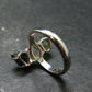 Moldavite Herkimer Meteorite Sterling Silver Ring From Czech Republic - Size 5 - 2.91 Grams