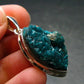 Dioptase Crystal Silver Pendant from Congo - 8.33 Grams - 1.6"