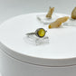 Yellow Sapphire Cabochon Ring | Sterling Silver Halo, September Birthstone - Size 9
