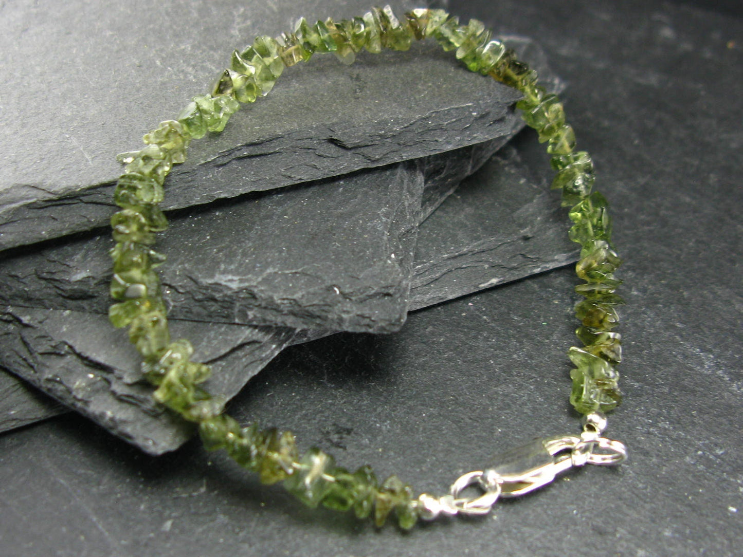 Moldavite Genuine Bracelet ~ 7 Inches ~ 6mm Tumbled Beads