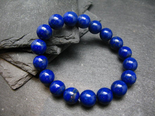 AAA Grade Lapis Lazuli Lazurite Genuine Bracelet ~ 7 Inches ~ 10mm Round Beads