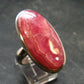 Rhodochrosite Silver Ring From Argentina - 15.54 Grams - Size 7.5