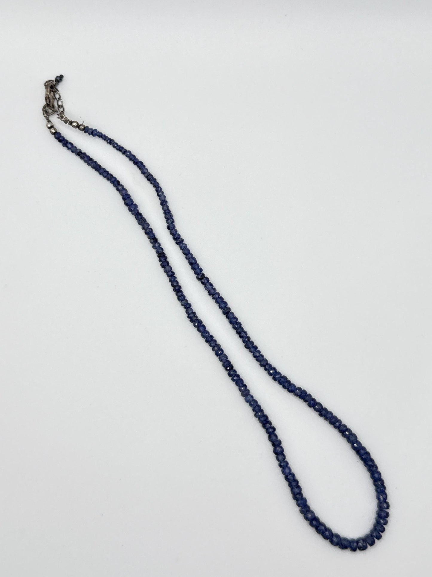 Blue Sapphire Beaded Necklace: Genuine Gemstone Jewelry, September Birthstone