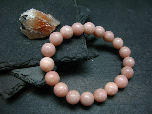 Intense Pink Calcite Genuine Bracelet ~ 7 Inches ~ 10mm Round Beads