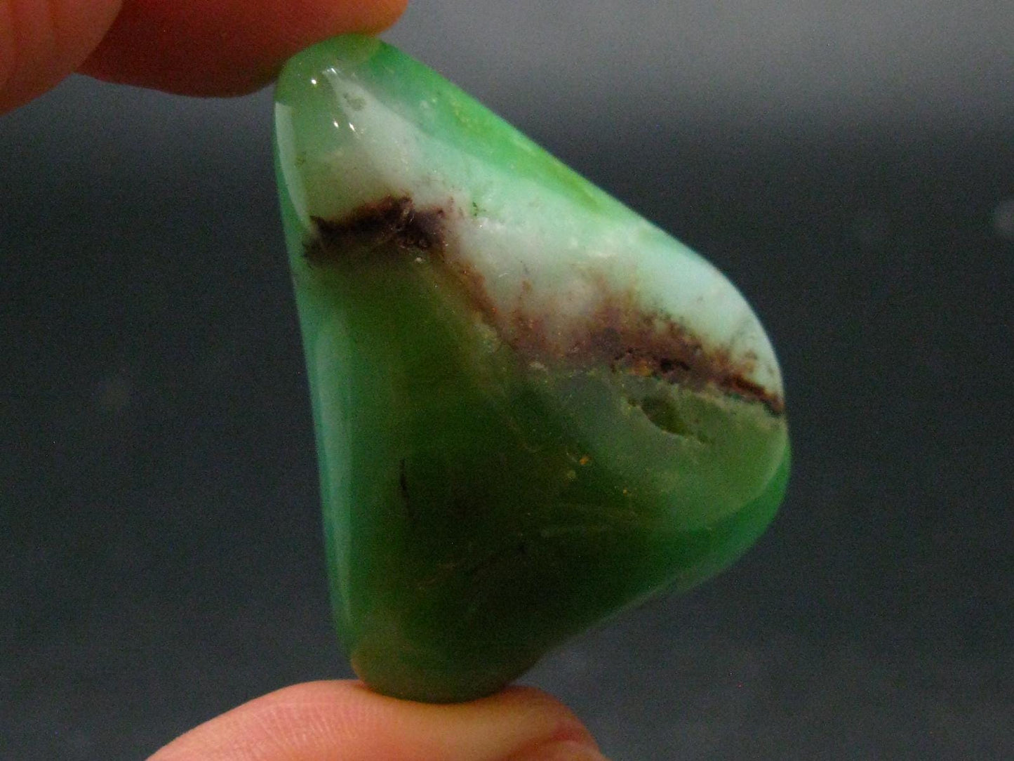 Rich Green Chrysoprase Polished Tumbled Stone From Australia - 1.5"