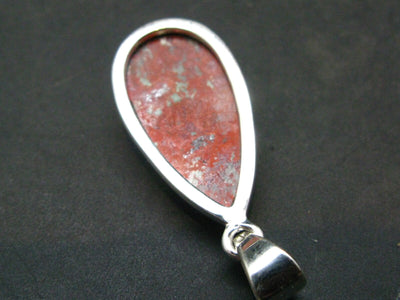 Crimson Cuprite (w/ Chrysocola) Silver Pendant From Mexico - 1.7" - 7.13 Grams