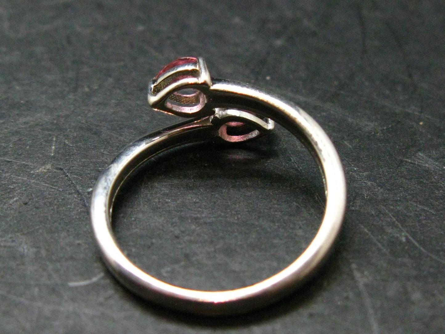 Pink Tourmaline Silver Ring From Brazil - 2.08 Grams - Size 7