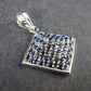 Natural Faceted Dark Blue Sapphire 925 Sterling Silver Pendant - 1.4" - 5.0 Grams