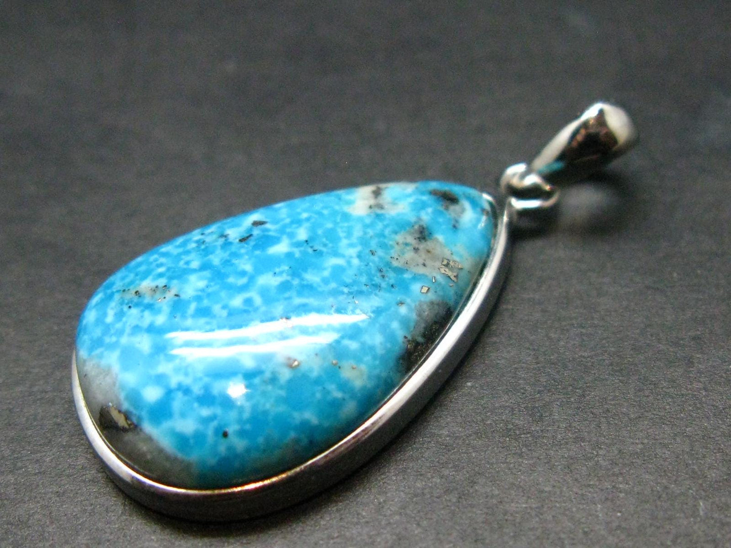 Turquoise Silver Pendant - 1.3" - 4.23 Grams