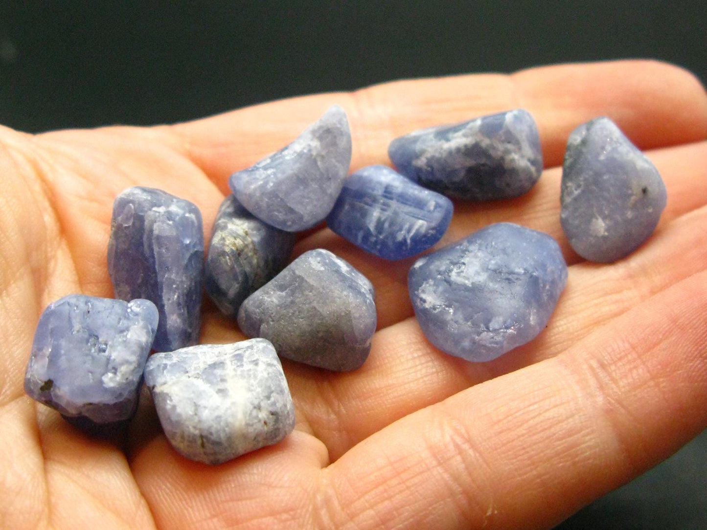 Lot of 10 Gem Tanzanite Zoisite Tumbled Pieces From Tanzania - 24.67 Grams