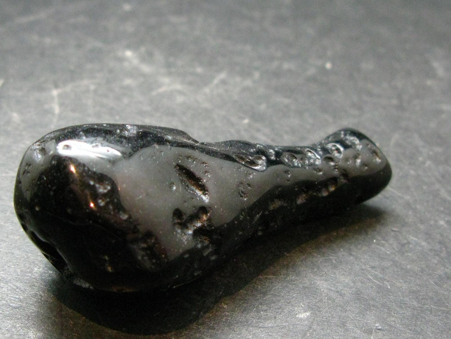 Rare Large Black Tibetan Tektite Tumbled Stone from Tibet - 2.2" - 27.34 Grams