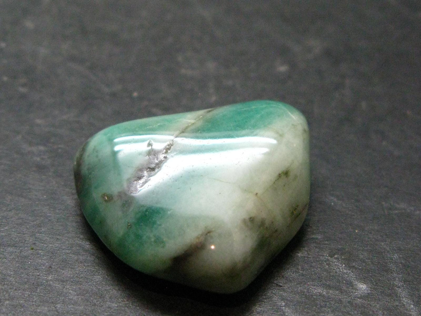 Natural Emerald Tumbled Stone from Brazil - 1.1" - 10.81 Grams