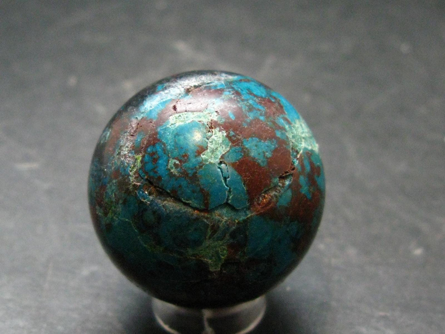 Quantum Quattro Sphere - Malachite Shattuckite Chrysocola Dioptase - 1.2" - 47.82 Grams