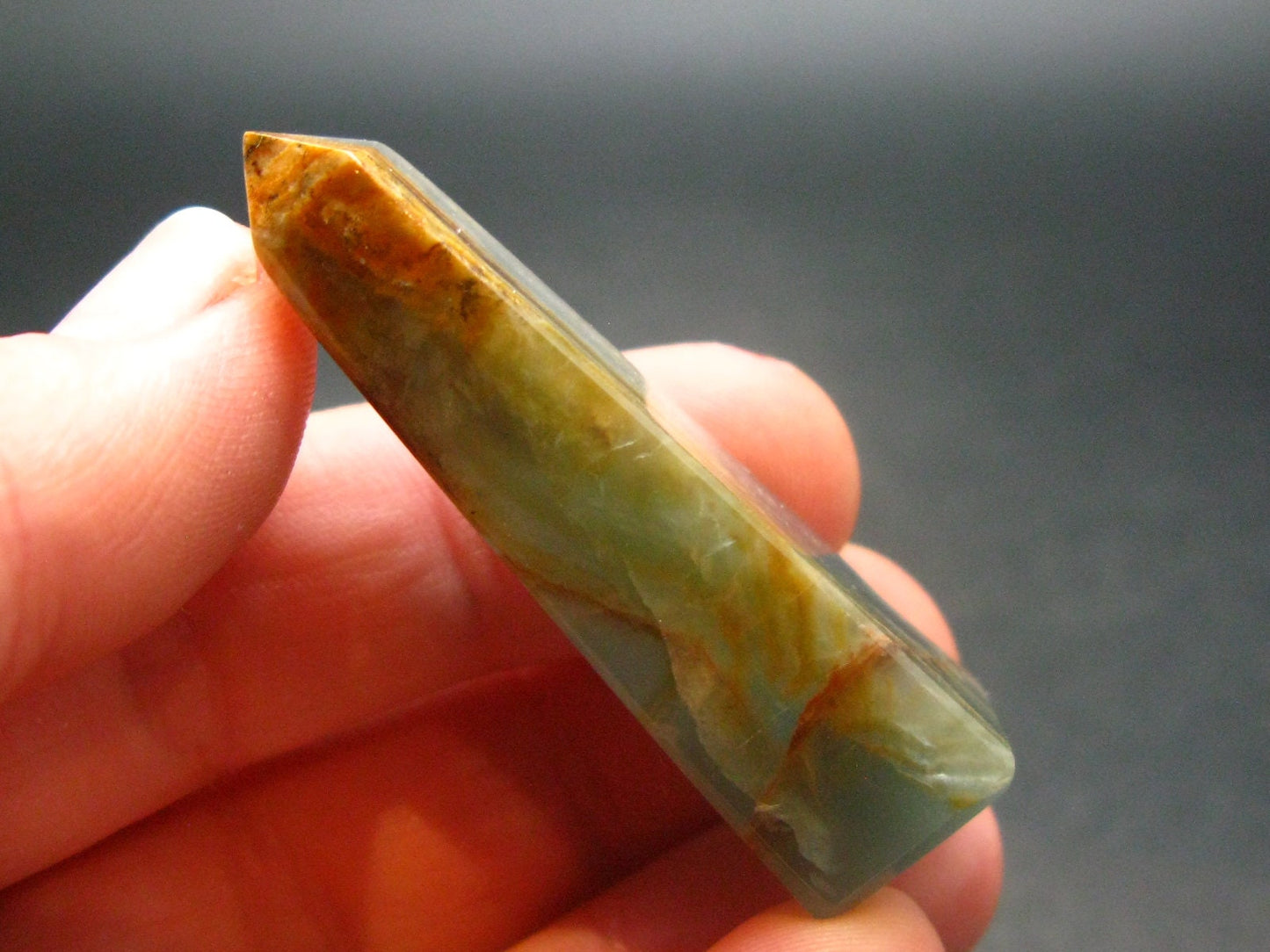 Nice Lemurian Aquatine Blue Calcite Obelisk Pyramid From Argentina - 1.9" - 13.89 Grams