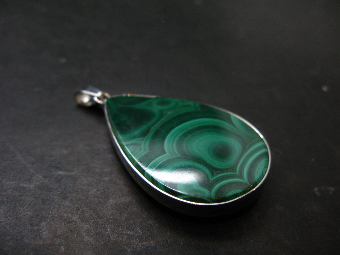 Queen of Green!! Genuine Vivid Vibrant Green Malachite Sterling Silver Pendant - 1.9" - 16.95 Grams