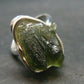 Moldavite Tektite Silver Ring from Czech Republic - Adjustable Size - 6.79 Grams
