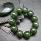 Jade Nephrite Genuine Bracelet ~ 7 Inches ~ 18mm Round Beads