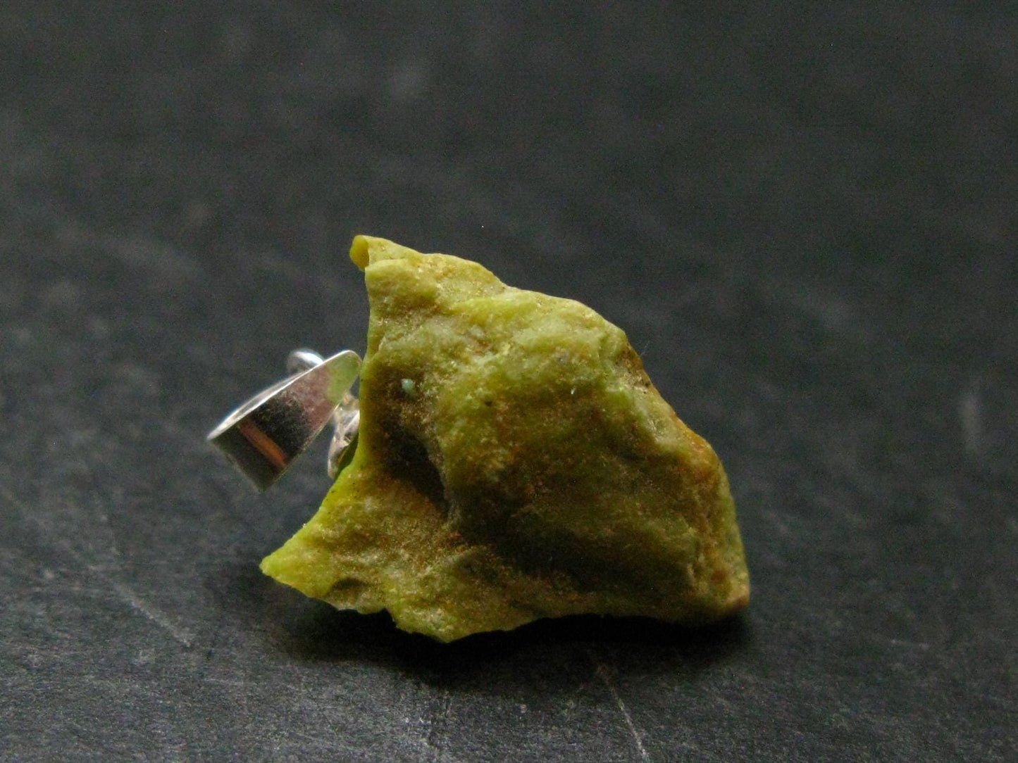 Gaspeite Silver Pendant From Australia - 0.8" - 1.25 Grams