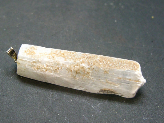 Scolecite Silver Pendant From India - 2.1"
