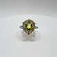 Pear-Shaped Peridot Halo Ring | Sterling Silver, August Birthstone, Size 7.5