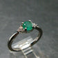 Emerald Faceted Silver Ring from Colombia - 2.35 Grams Total - Size 8