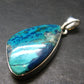 Quantum Quattro Shattuckite Malachite Dioptase Chrysocola Silver Pendant from Namibia - 1.5" - 7.38 Grams