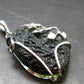 Gem Moldavite Tektite SS Pendant From Czech Republic - 1.8" - 13.1 Grams