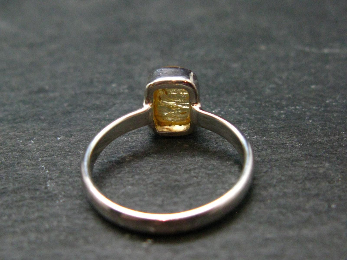 Fabulous Untreated Faceted Gem Imperial Topaz 925 Silver Ring from Brazil - Size 8 - 3.15 Grams