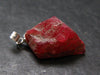 Rare Raw Rhodonite Silver Pendant From Brazil - 1.0" - 4.0 Grams