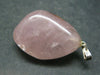 Lithium Quartz Tumbled Stone Silver Pendant From Brazil - 1.6" - 13.60 Grams