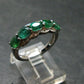 Emerald Faceted Silver Ring from Colombia - 3.05 Grams Total - Size 6