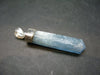 Aquamarine Gem Sterling Silver Pendant From Brazil - 1.9" - 5.77 Grams