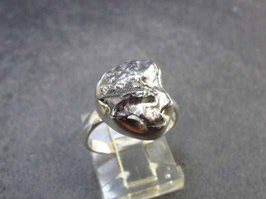 Large Meteorite Campo Del Cielo Sterling Silver Ring from Argentina - 4.90 Grams - Size 6