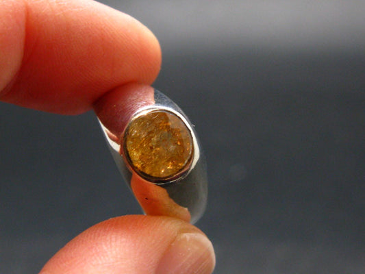 Fabulous Untreated Faceted Gem Imperial Topaz 925 Silver Ring from Brazil - Size 6.25 - 6.30 Grams
