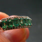 Emerald Faceted Silver Ring from Colombia - 3.64 Grams Total - Size 6