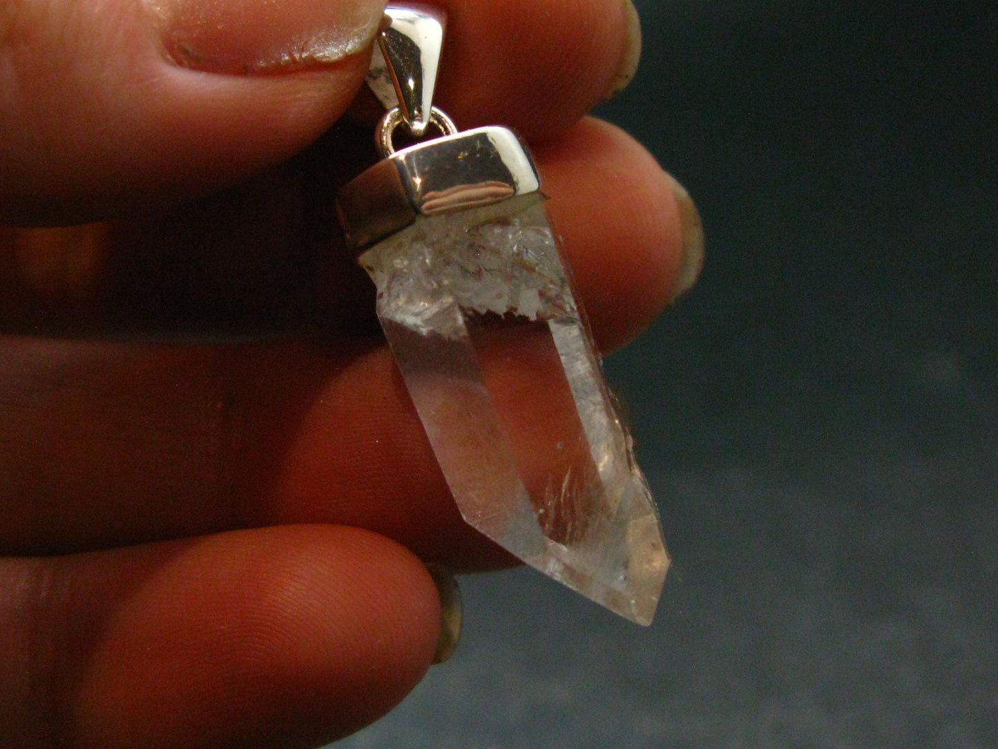 Lemurian Quartz Crystal Pendant From Brazil - 1.5" - 5.44 Grams