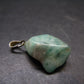 Natural Emerald Tumbled Stone Silver Pendant from Brazil - 1.2" - 4.55 Grams