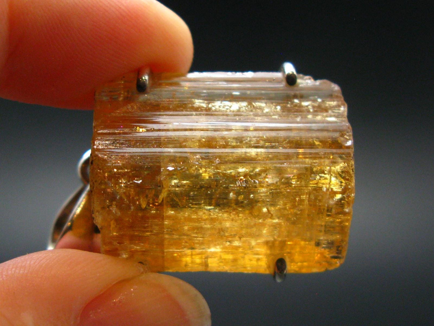 Imperial Topaz Crystal Pendant From Brazil - 1.4" - 18.31 Grams