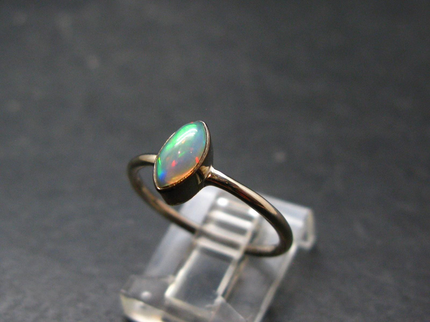Natural Cabochon Opal 925 Sterling Silver Ring from Ethiopia - 1.64 Grams - Size 7